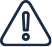 Warning icon with exclamation mark.