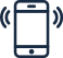 Icon of a vibrating smartphone with lines.