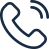 Outlined phone handset with sound waves.